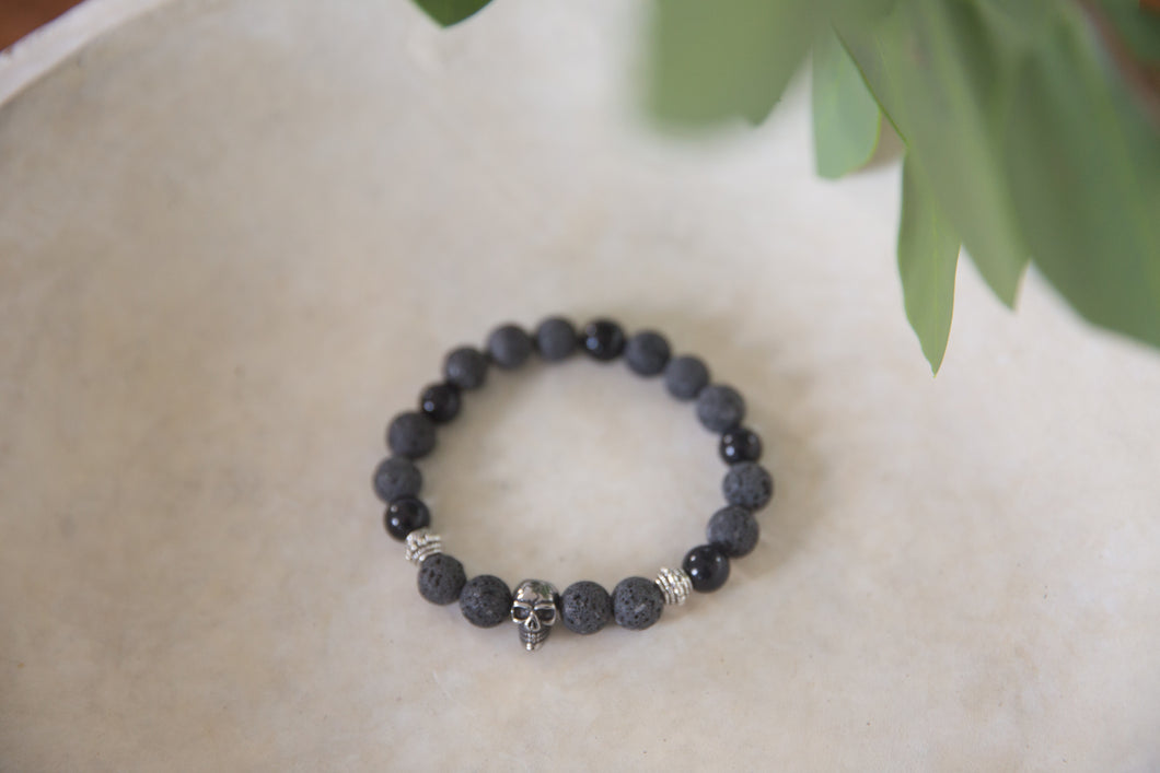 Johnny Dee x Modern+Co Skull Lava Bead Diffuser Bracelets